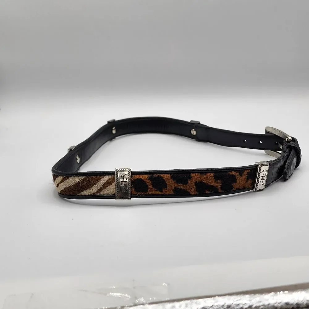 Brighton animal print calf hair belt
